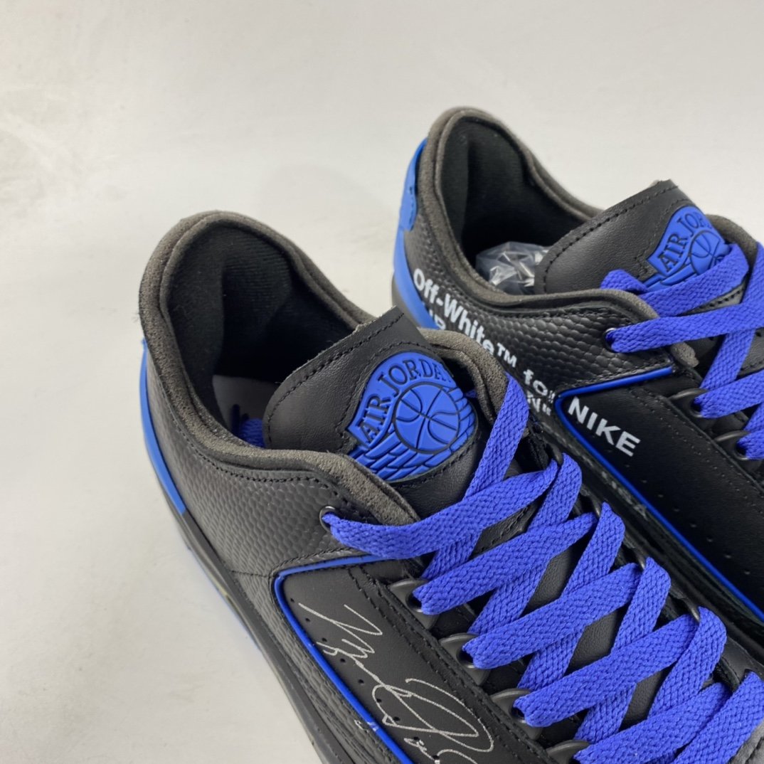 Off-White x Air Jordan 2 Low Black and Blue AJ2 Joe 2 OW Joint DJ4375-004