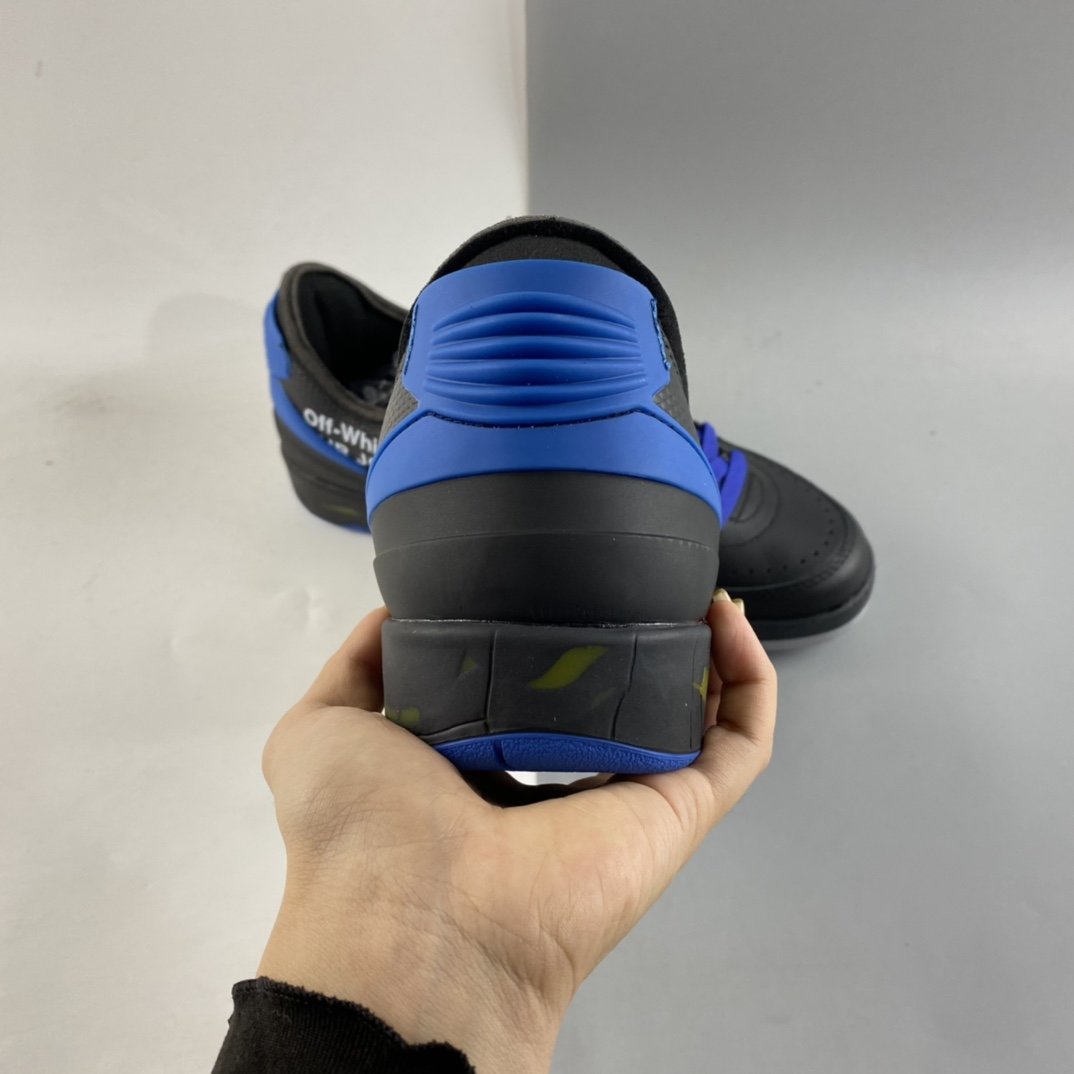 Off-White x Air Jordan 2 Low Black and Blue AJ2 Joe 2 OW Joint DJ4375-004