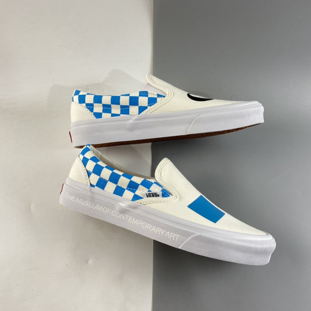 Vans white checkerboard print men's shoes women's shoes low-top canvas shoes VN000XG88MY