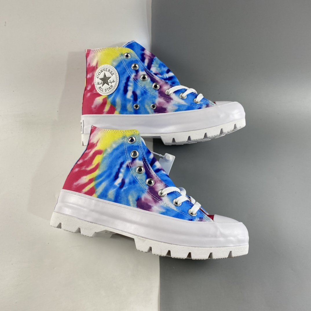 Converse All Star Lugged Official Tie Dye Canvas Platform Shoes Women's 572461C