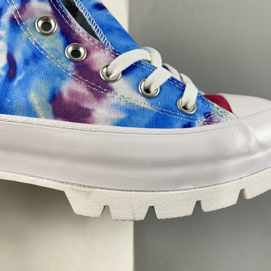 Converse All Star Lugged Official Tie Dye Canvas Platform Shoes Women's 572461C