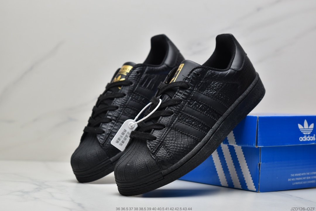 adidas Clover Originals Superstar Metal Toe Patent Black AQ6686