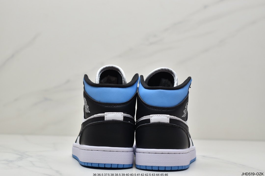 Air Jordan 1 Mid black and white blue in the current market best version BQ6472-102