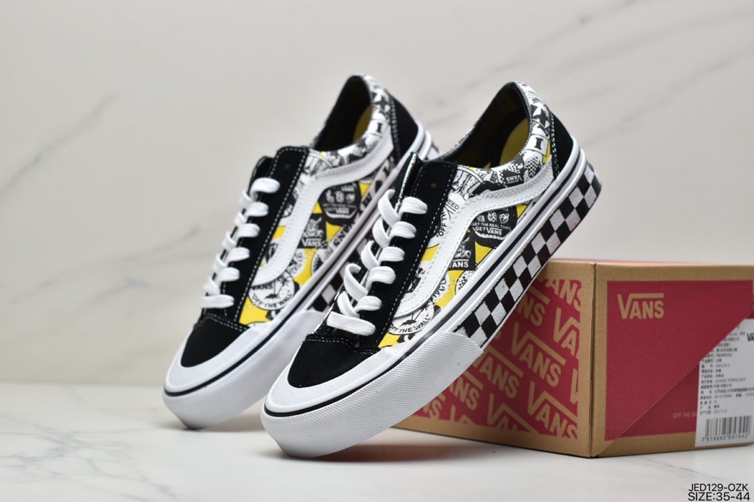 Vans Old Skool Black and White Large Checkerboard Bee