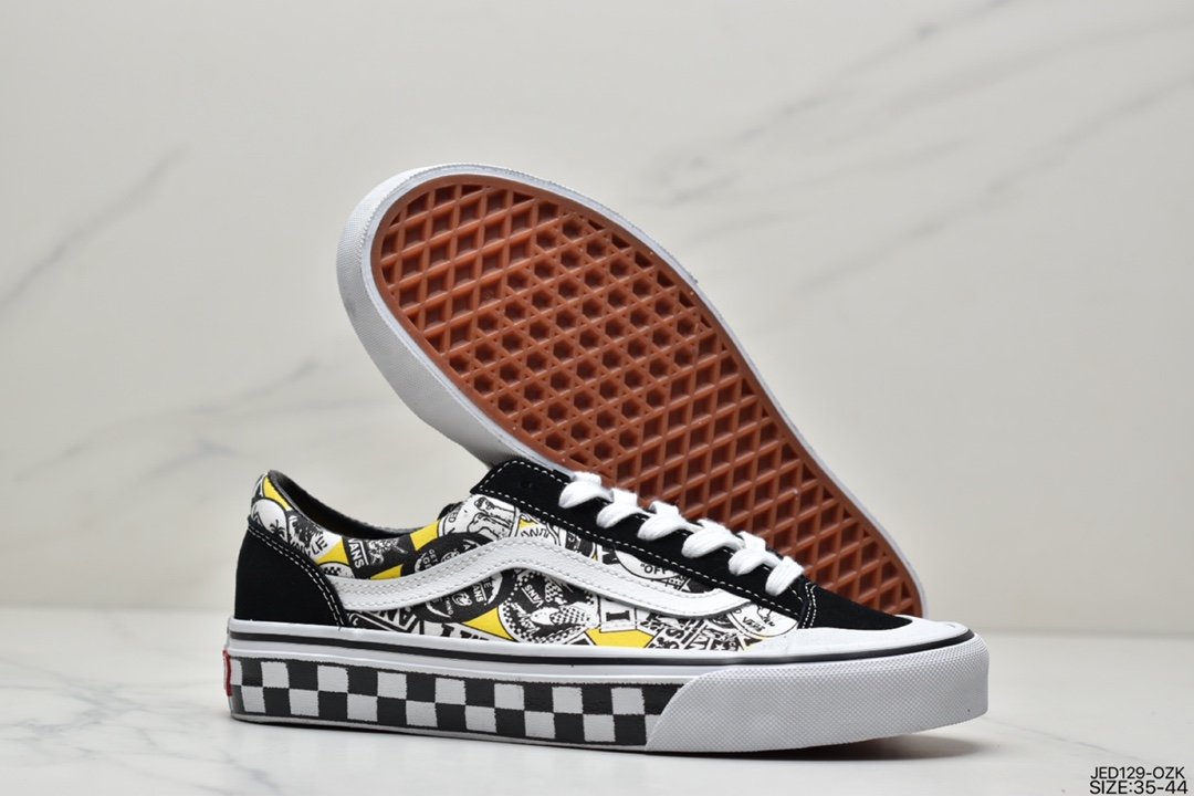 Vans Old Skool Black and White Large Checkerboard Bee