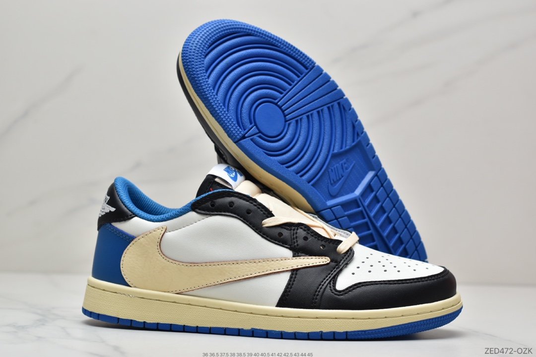 Travis Scott x Fragment x Air Jordan 1 Low ”Military Blue” Lightning Barb Low DM7866-140