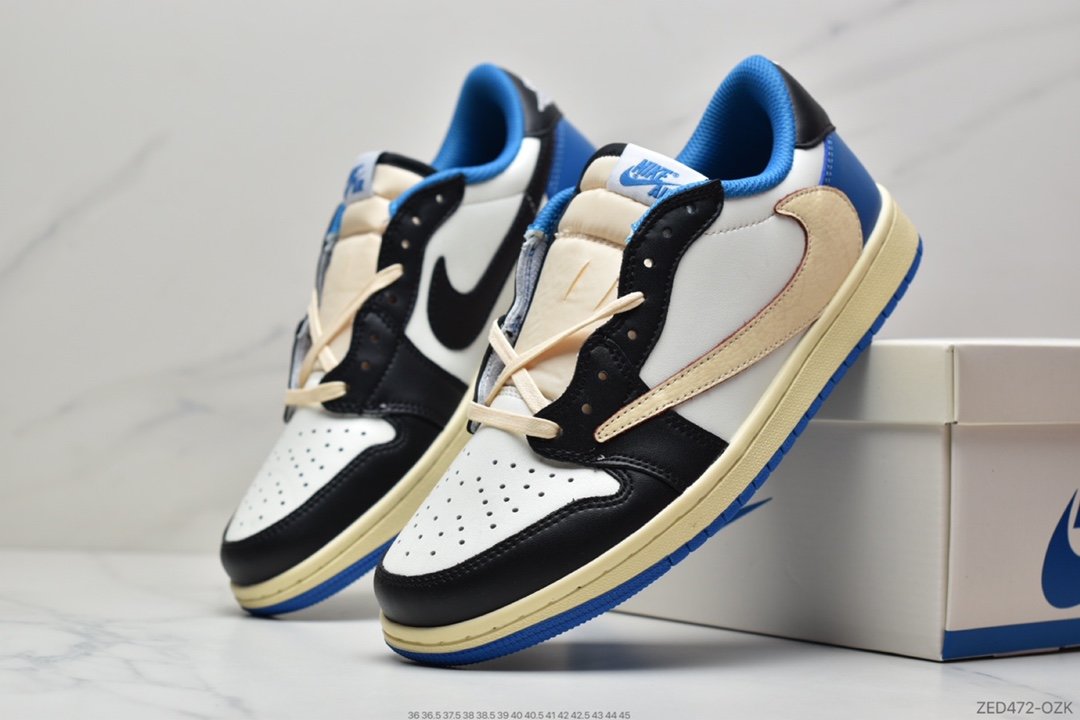 Travis Scott x Fragment x Air Jordan 1 Low ”Military Blue” Lightning Barb Low DM7866-140