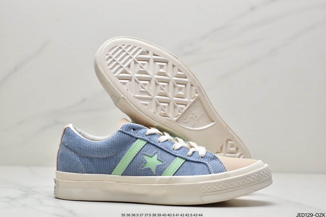 material block x converse one star ACadmy white and green stitching Converse's first pair of modern basketball shoes 170572c