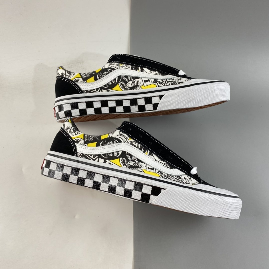 Vans Style 36 SF checkerboard side print cartoon pattern men's and women's sneakers VN0A6WKT6QC