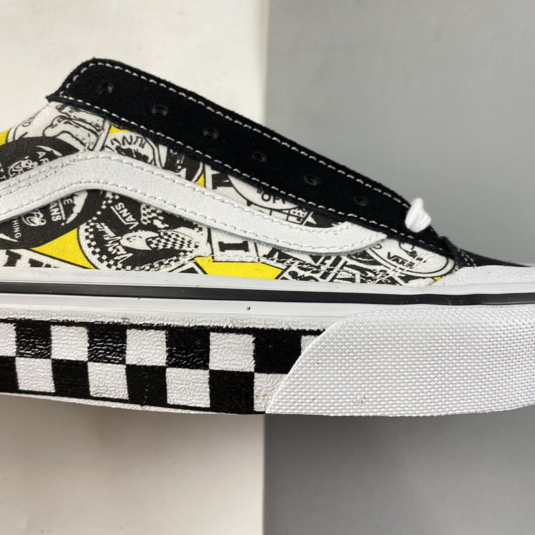 Vans Style 36 SF checkerboard side print cartoon pattern men's and women's sneakers VN0A6WKT6QC