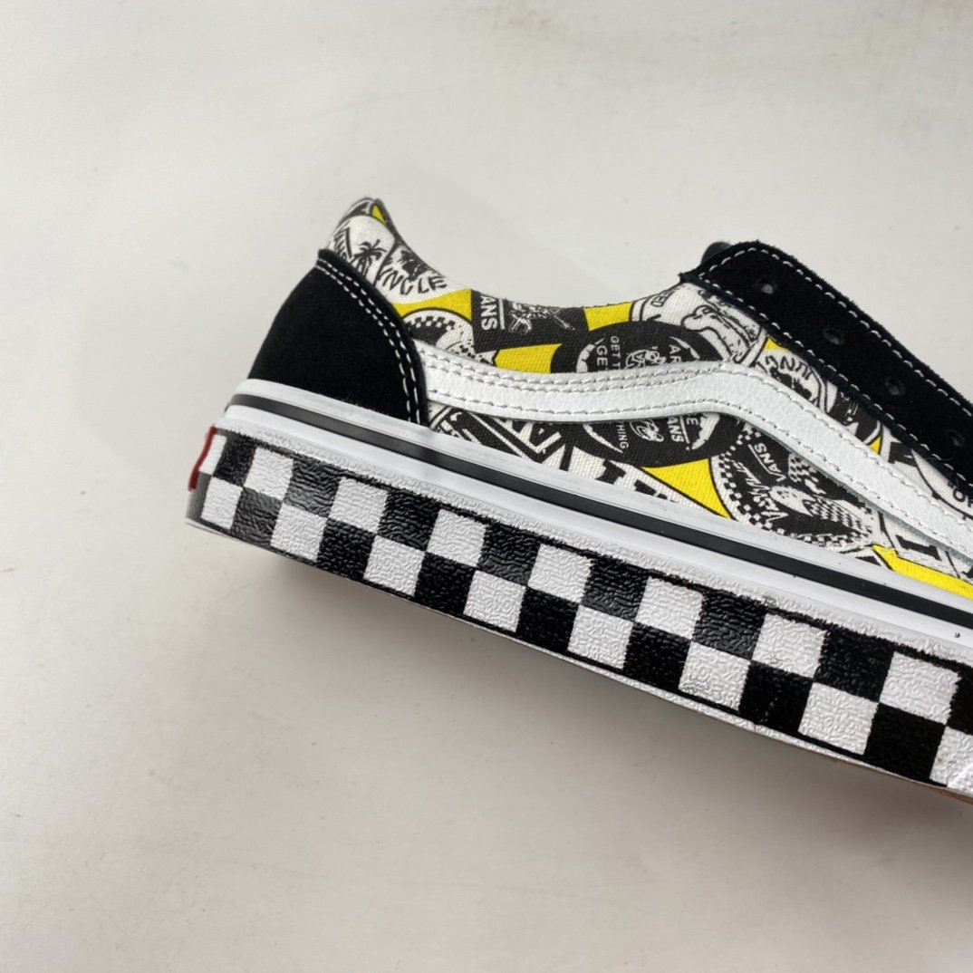 Vans Style 36 SF checkerboard side print cartoon pattern men's and women's sneakers VN0A6WKT6QC