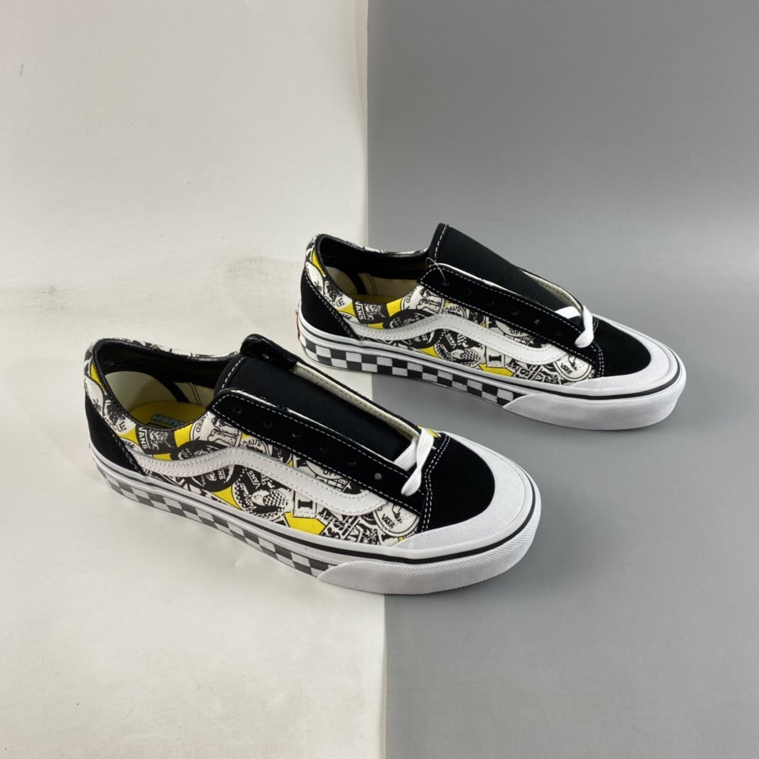 Vans Style 36 SF checkerboard side print cartoon pattern men's and women's sneakers VN0A6WKT6QC