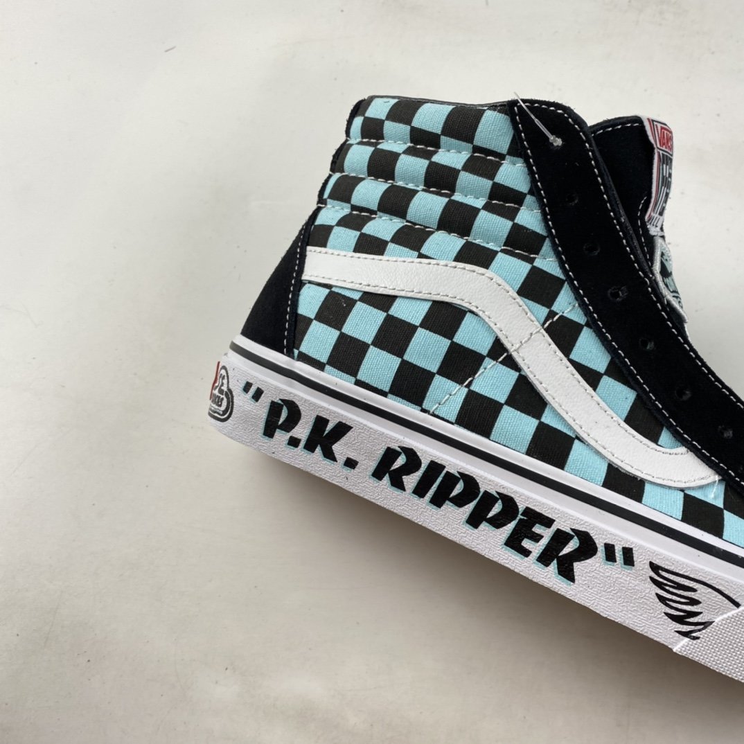 Vans Sk8-Hi2021 autumn and winter new Vans Vans black and blue checkerboard high-top VN0A4BV8A0E