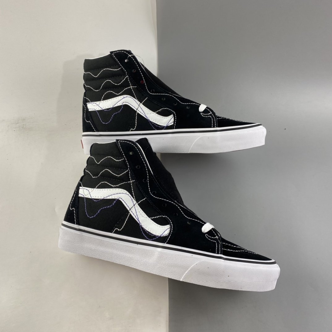 Vans SK8-Hi Vans official black classic street high-top sneakers joint model VN0A4RWY2WT