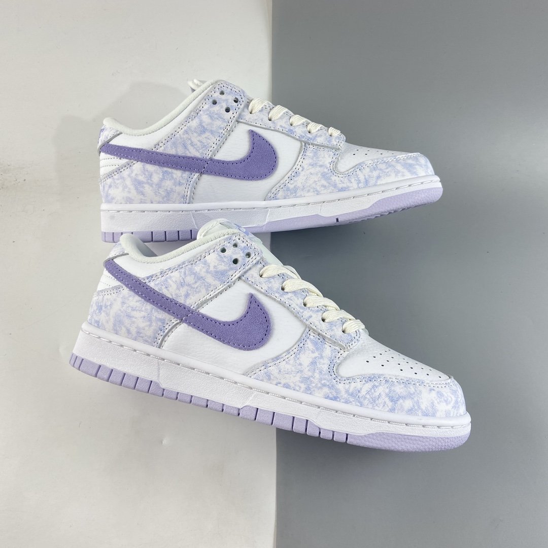 NIKE SB Dunk Low Prm white light purple color matching SB buckle broken rebounds fashion casual shoes DM9467-500