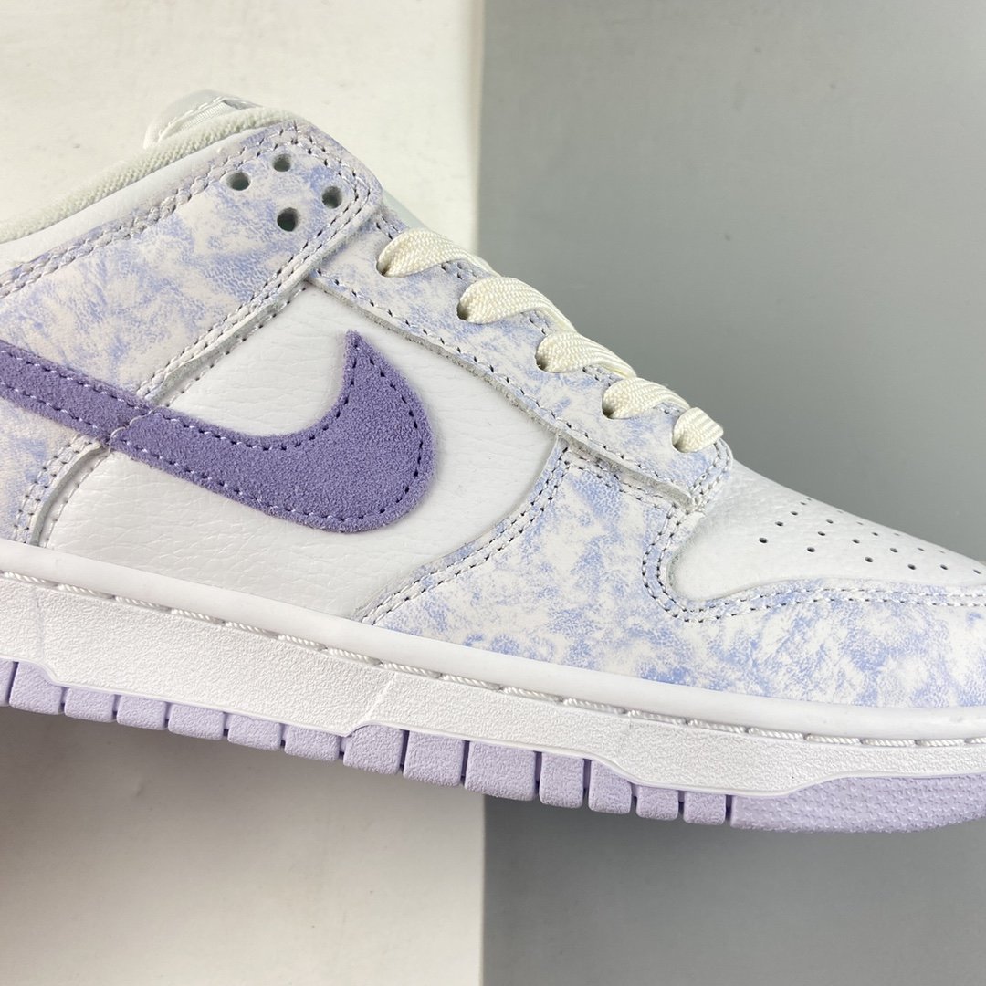 NIKE SB Dunk Low Prm white light purple color matching SB buckle broken rebounds fashion casual shoes DM9467-500