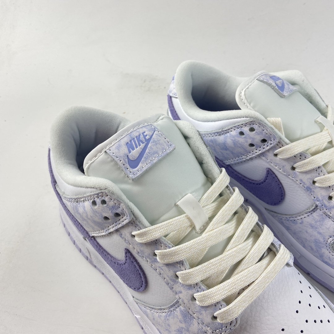 NIKE SB Dunk Low Prm white light purple color matching SB buckle broken rebounds fashion casual shoes DM9467-500