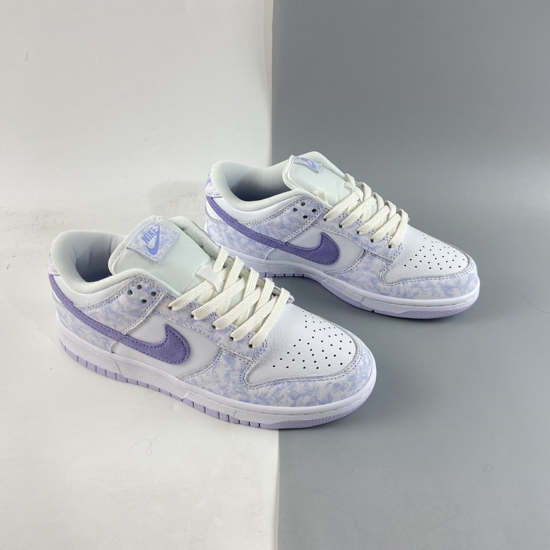 NIKE SB Dunk Low Prm white light purple color matching SB buckle broken rebounds fashion casual shoes DM9467-500