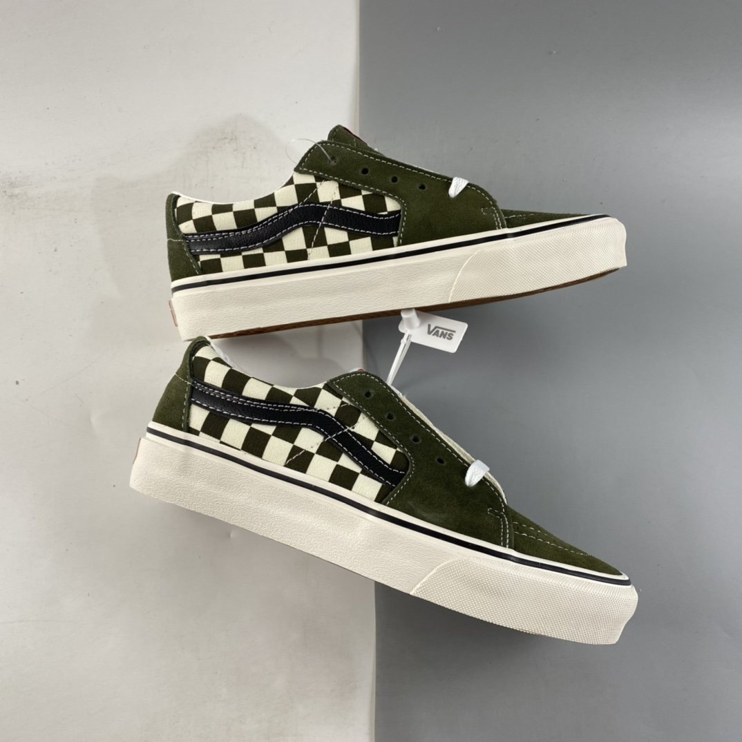 Vans Suede -low Vans light green checkerboard men's and women's shoes casual board shoes VN0A4UUK2V5