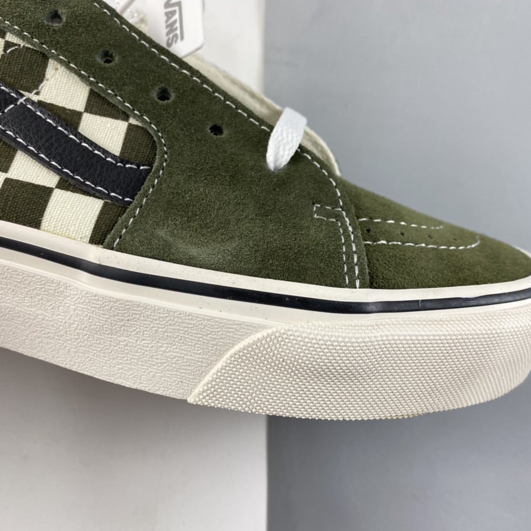 Vans Suede -low Vans light green checkerboard men's and women's shoes casual board shoes VN0A4UUK2V5