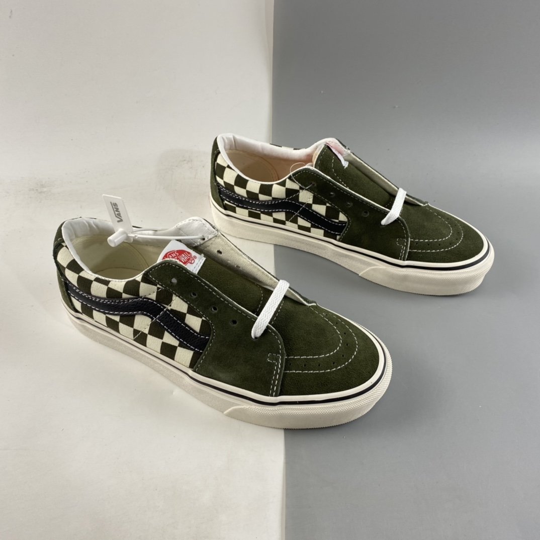 Vans Suede -low Vans light green checkerboard men's and women's shoes casual board shoes VN0A4UUK2V5