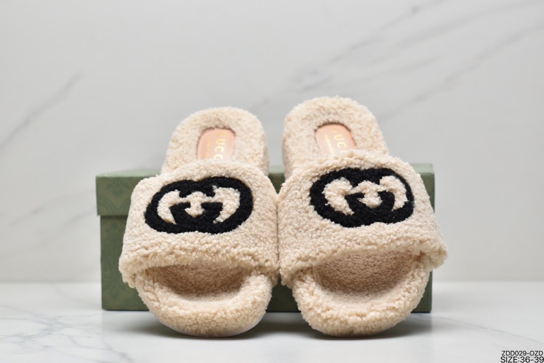 Gucci slippers series Gucci wool slippers black 429466A38G09068