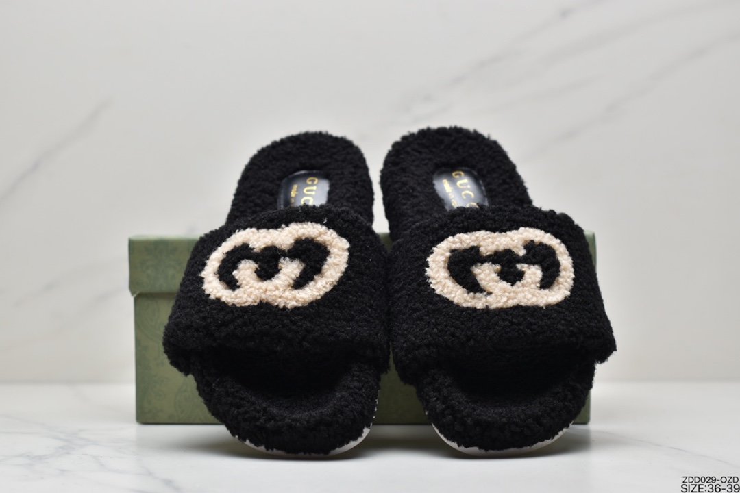 Gucci slippers series Gucci wool slippers black 429466A38G09068