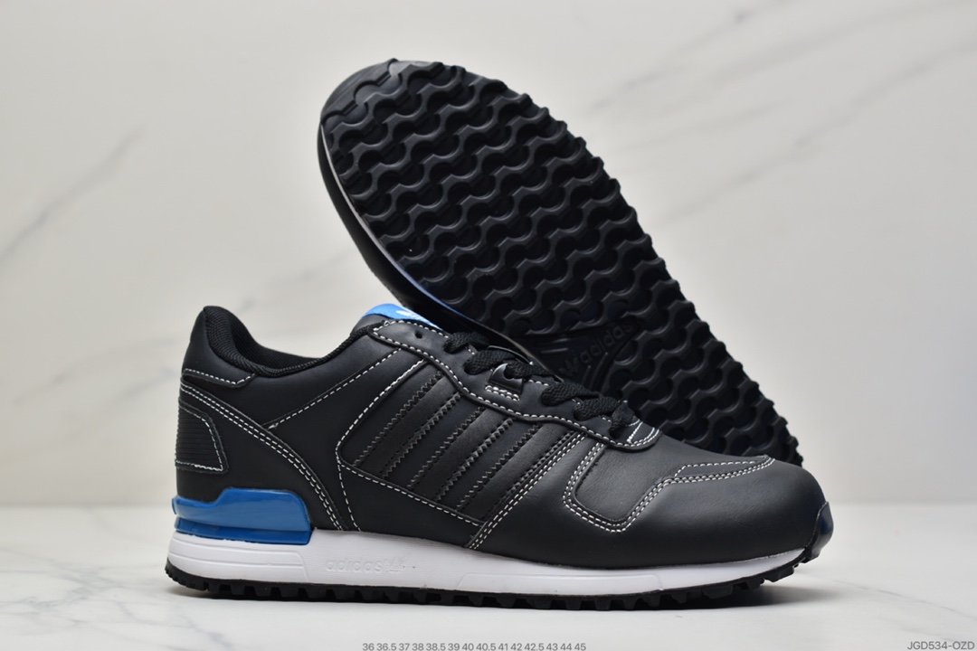 Adidas Originals ZX700 black and white top layer leather made of clover classic retro campus series G62110