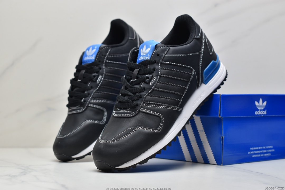 Adidas Originals ZX700 black and white top layer leather made of clover classic retro campus series G62110