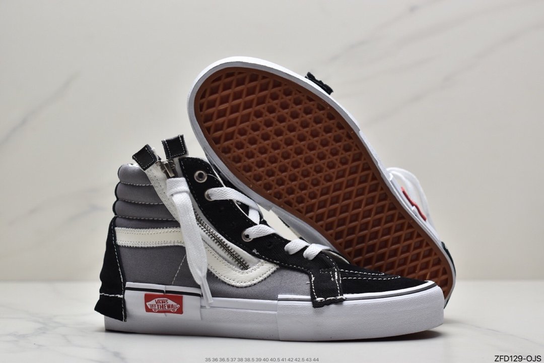 Vulcanized Vans Sk8-Hi Reissue Ca Zip Deconstruction High-Top Canvas Casual Sneakers