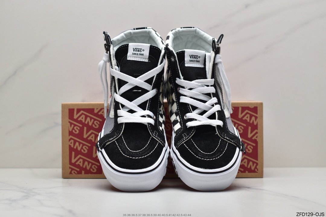 Vulcanized Vans Sk8-Hi Reissue Ca Zip Deconstruction High-Top Canvas Casual Sneakers