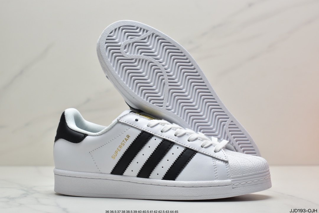 /Adidas Originals Superstar”White/Black/Gold”shell head classic all-match casual sneakers EG4958