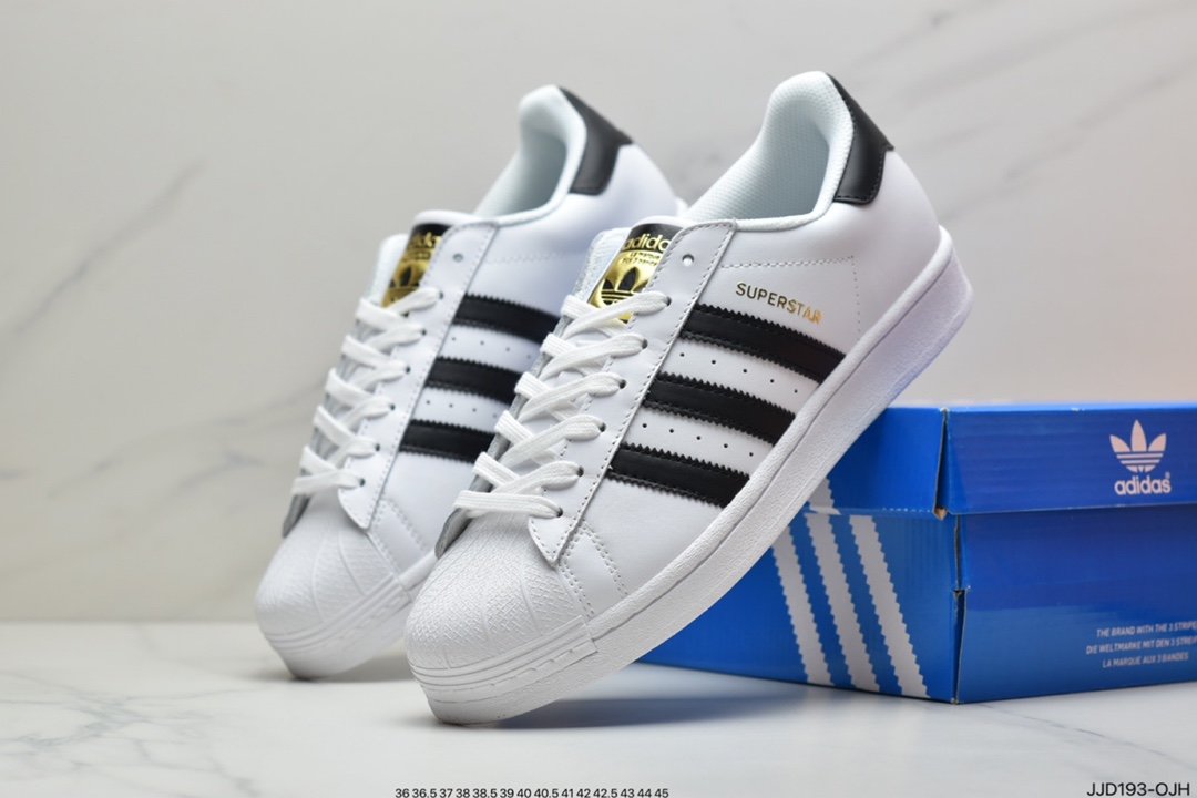 /Adidas Originals Superstar”White/Black/Gold”shell head classic all-match casual sneakers EG4958