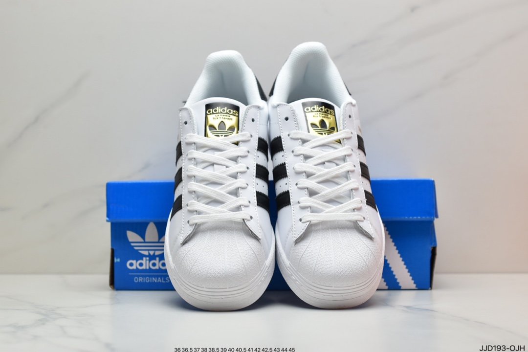 /Adidas Originals Superstar”White/Black/Gold”shell head classic all-match casual sneakers EG4958