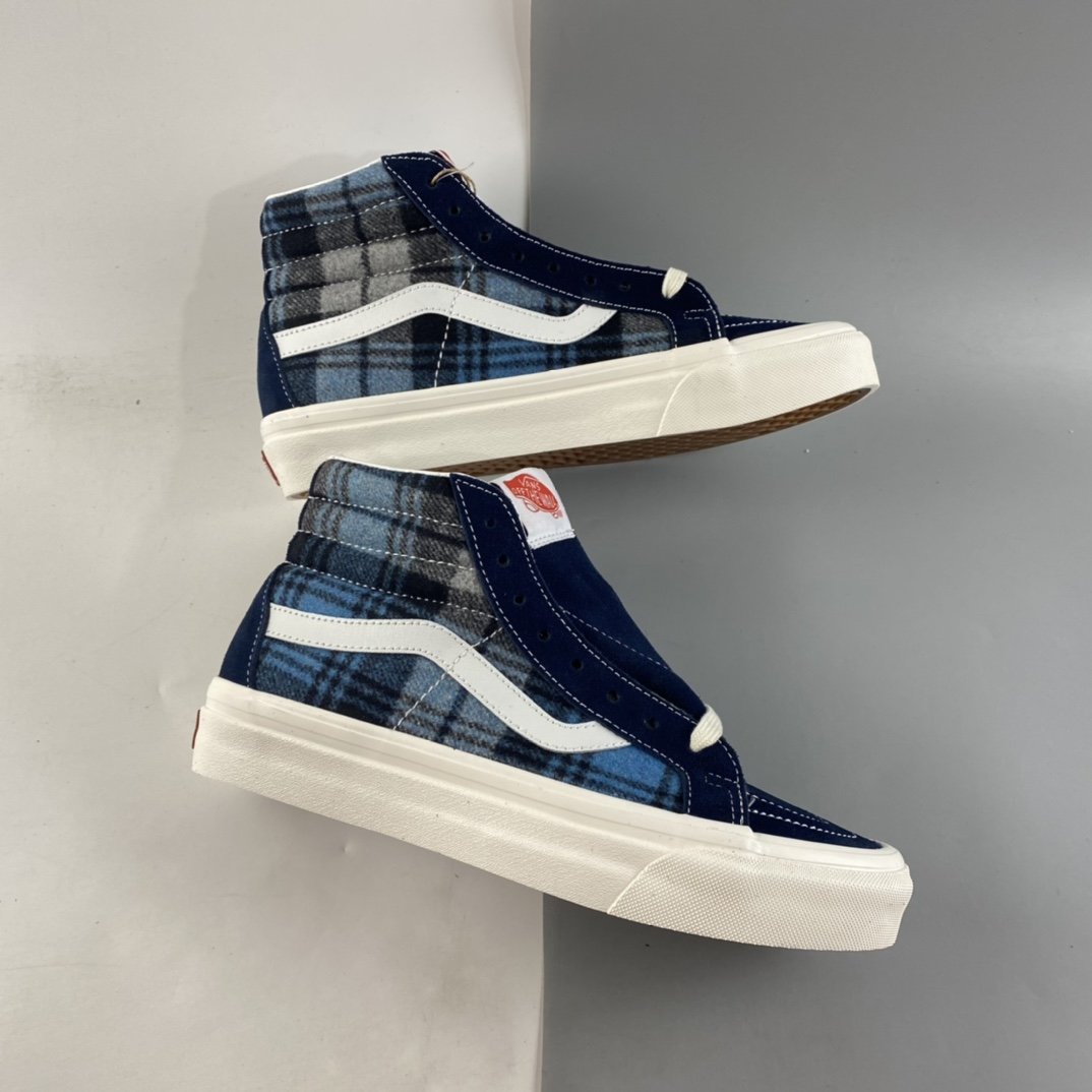 Vans style38 X Pendleton Vans joint blue plaid high-top casual board shoes VN0A38GF9GS