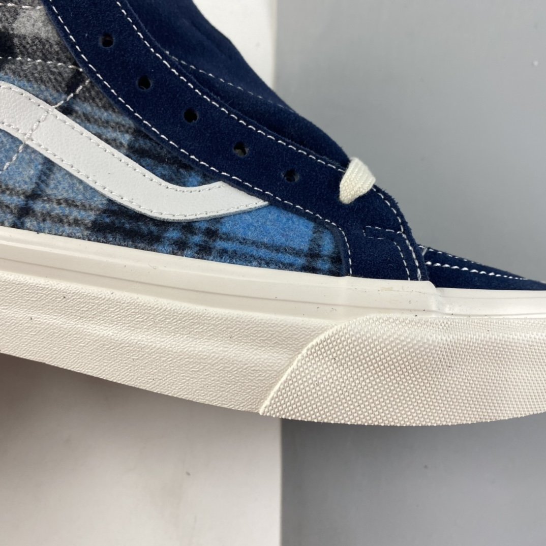 Vans style38 X Pendleton Vans joint blue plaid high-top casual board shoes VN0A38GF9GS