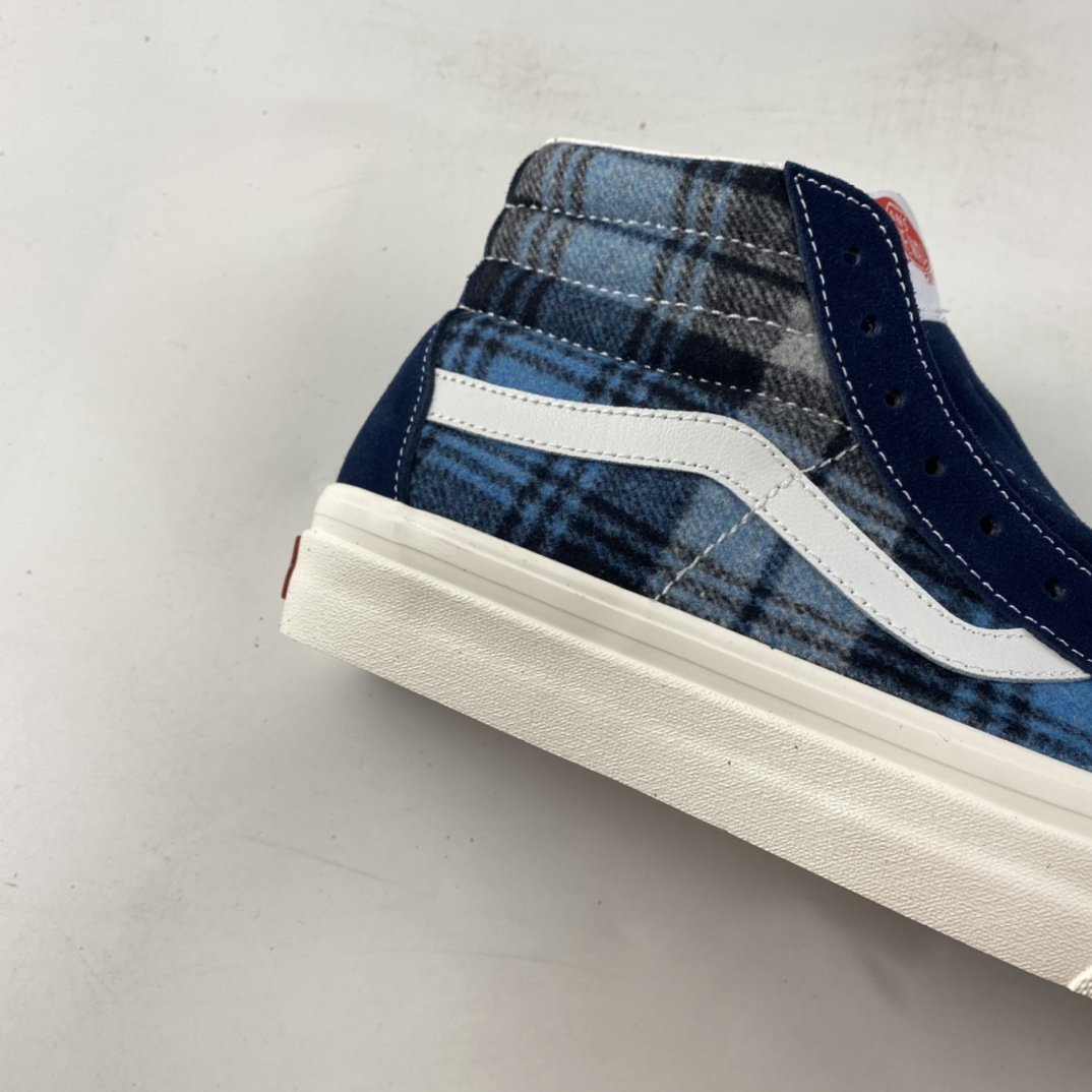 Vans style38 X Pendleton Vans joint blue plaid high-top casual board shoes VN0A38GF9GS