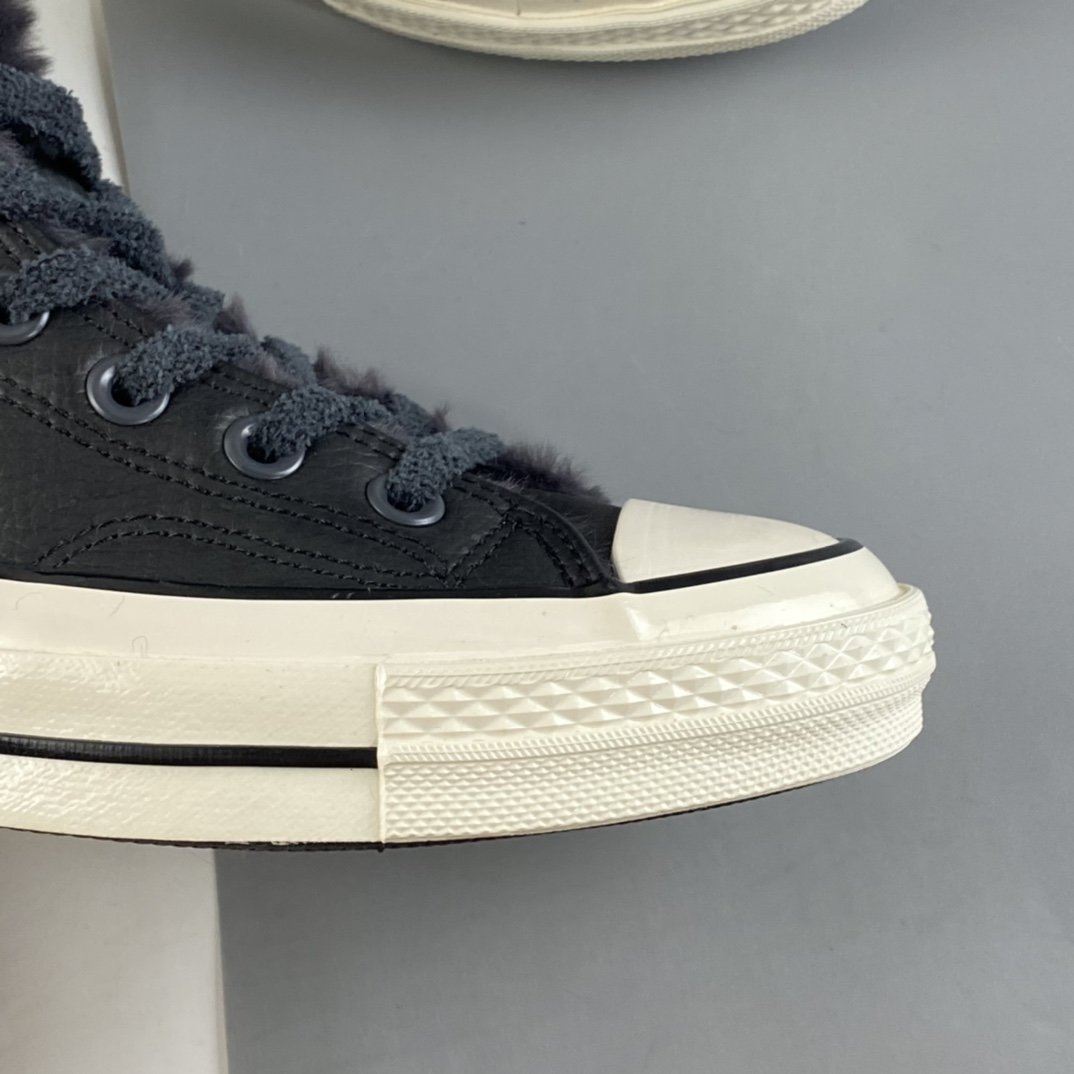 Plus velvet Converse Chuck 70s leather high-top casual sneakers 569516C Ouyang Nana with the same leather plus hair