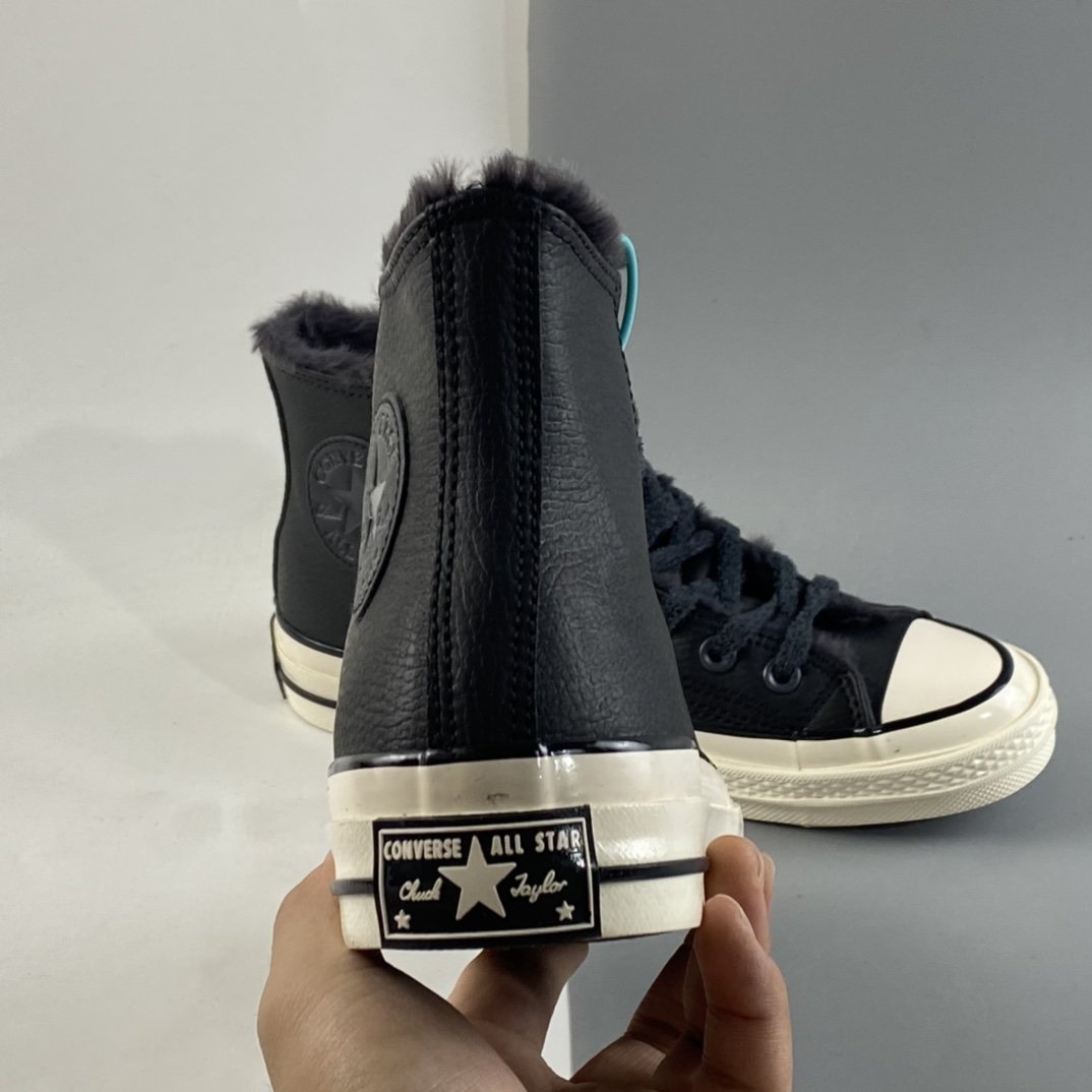 Plus velvet Converse Chuck 70s leather high-top casual sneakers 569516C Ouyang Nana with the same leather plus hair