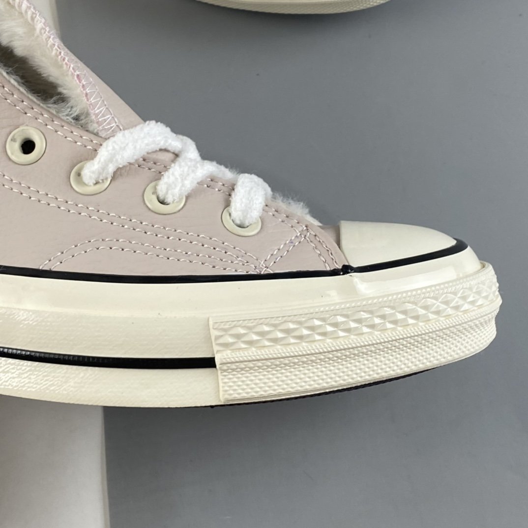 Plus velvet Converse Chuck 70s light pink leather high-top casual board shoes 569514C