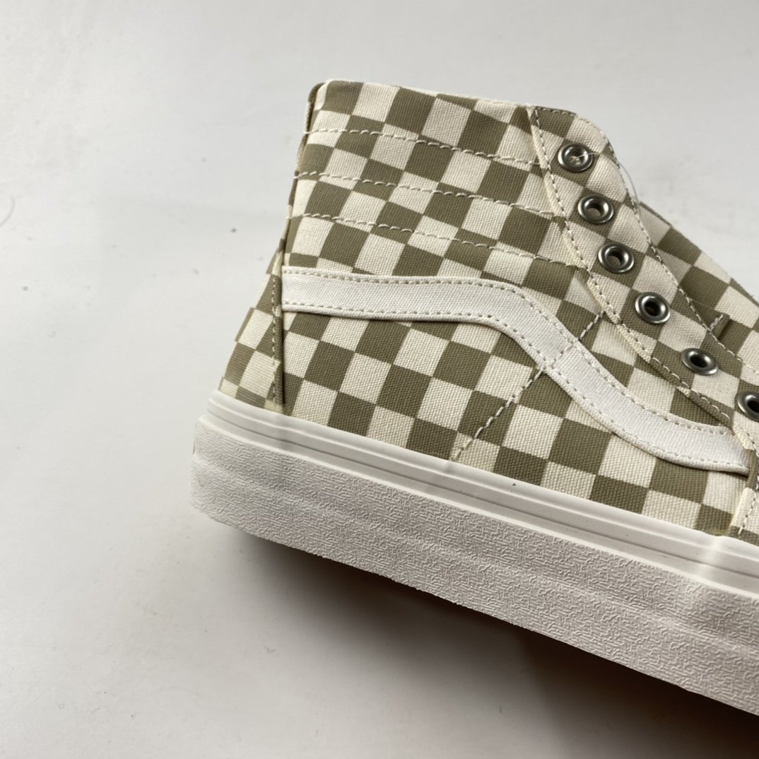 Vans SKate SK8-Hi milk tea color plaid high-top professional skateboard shoes VN0A4U169F01