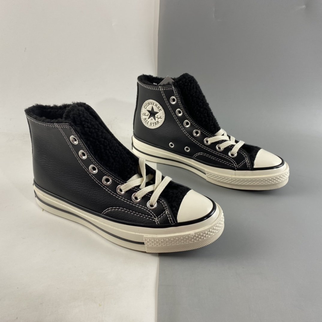 Converse 1970S Autumn/Winter 2021 New Classic Black/White Calfskin Plus Lamb Wool 172364C