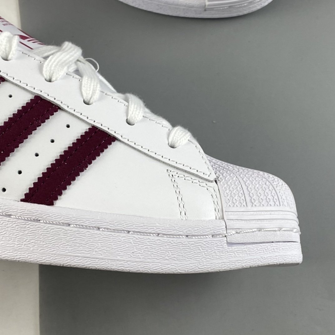 Adidas Originals Superstar Shell Head Nylon Wine Red Label Casual Sneakers S42645