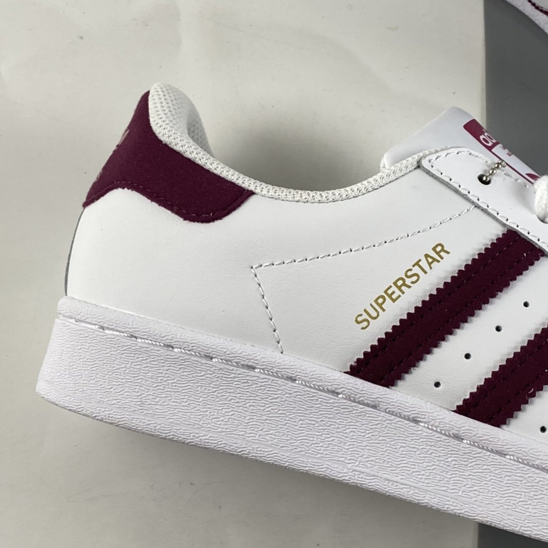 Adidas Originals Superstar Shell Head Nylon Wine Red Label Casual Sneakers S42645