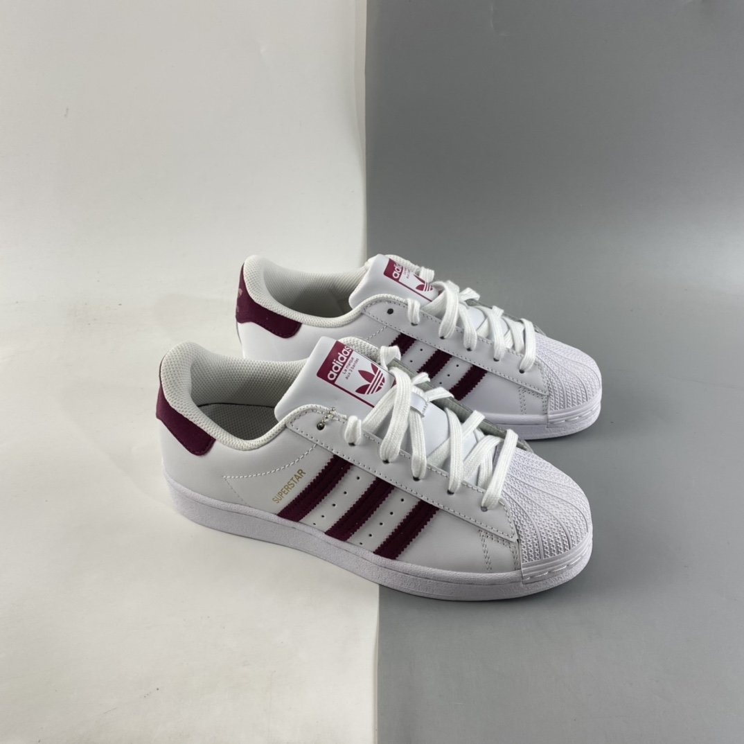 Adidas Originals Superstar Shell Head Nylon Wine Red Label Casual Sneakers S42645