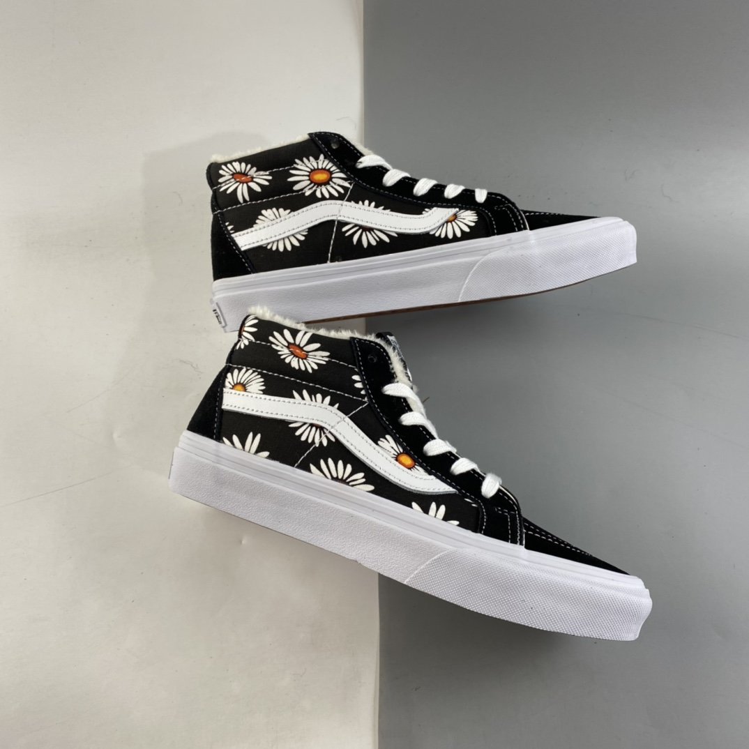 Vans SK8-Mid small daisy mid-help into winter plus wool warm models VN0A3WSK8-2