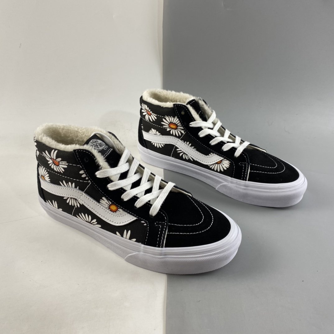 Vans SK8-Mid small daisy mid-help into winter plus wool warm models VN0A3WSK8-2