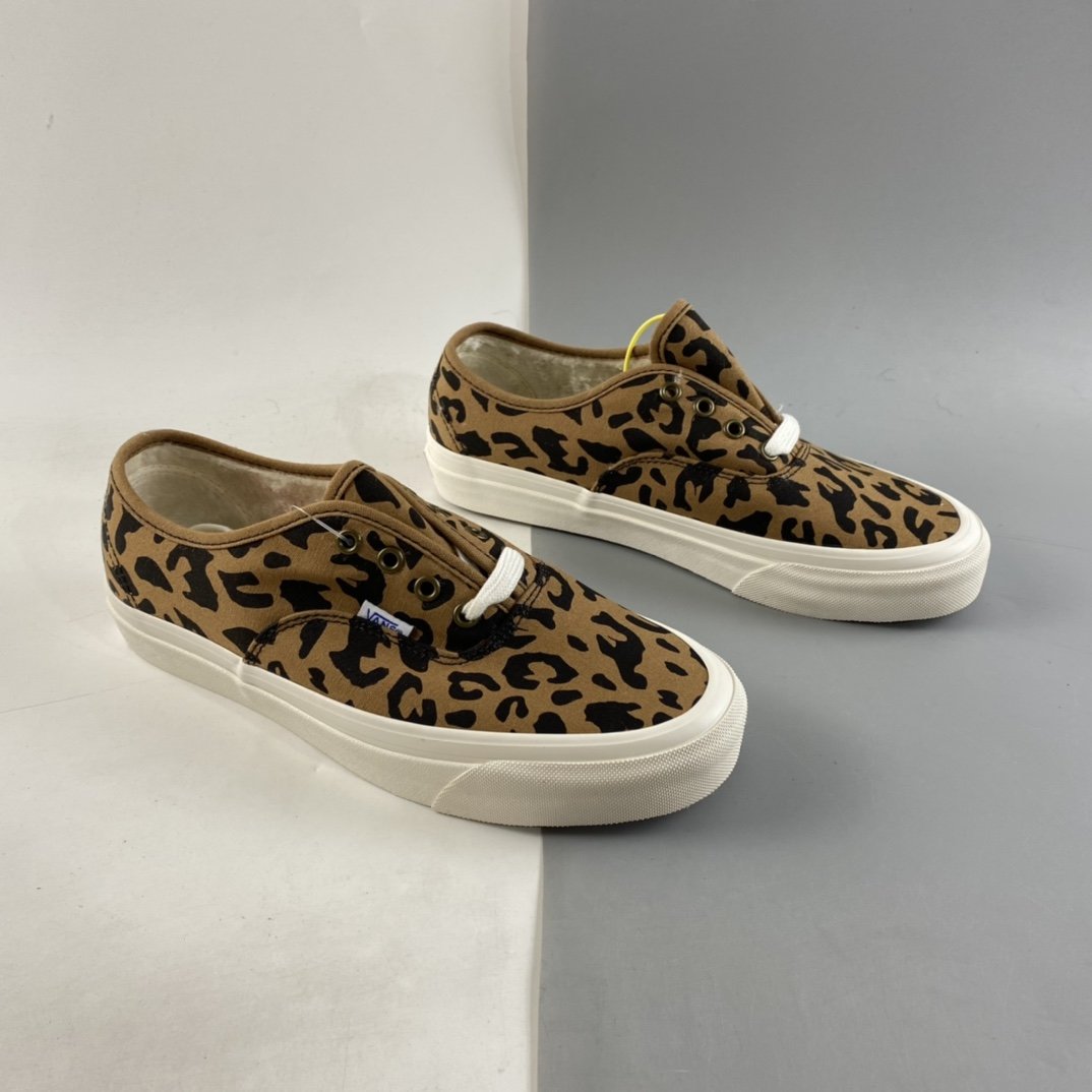 Vans Vault OG Authentic LX leopard print plus velvet high-end branch line vulcanized canvas low-top casual vulcanized board shoes VN0A38ENVL0