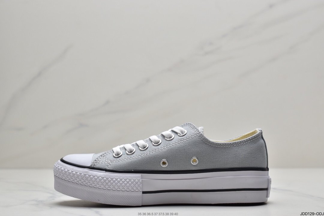 CONVERSE Samsung standard 1970S haze gray blue thick bottom high-top women's canvas shoes 566757C