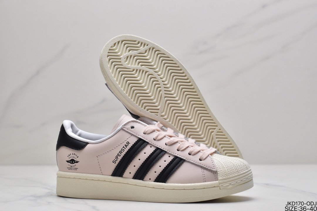 adidas Clover Originals Superstars ”White/Red Laceless”” Shell Head Sneakers GZ8143